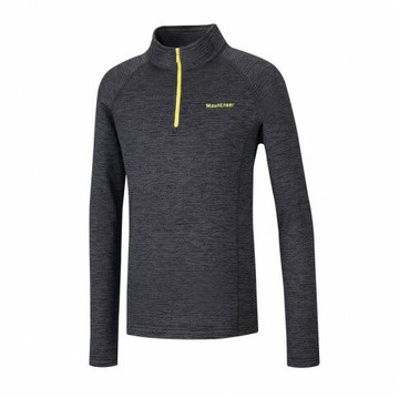 【【蘋果戶外】】山林 22P15-01 黑 男 半門襟雲彩針織保暖上衣 刷毛衣保暖衣中層衣運動上衣 秋冬 Mountneer