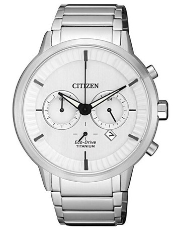 CITIZEN星辰 CA4400-88A 簡約光動能鈦金屬計時腕錶 銀+白面 42mm｜樂天全館特惠中★指定刷卡回饋10%