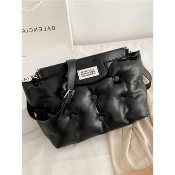 小眾設計款個性羽絨云朵包太空棉枕頭包軟皮斜挎包男女慵懶風