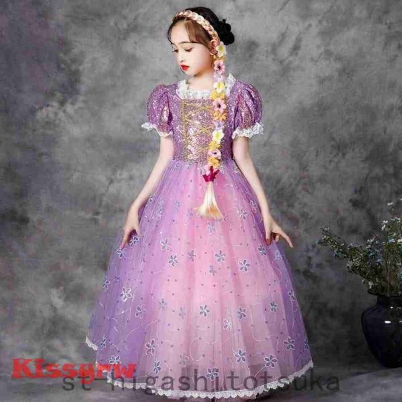 Disney ラプンツェル ドレス キッズ 子供 衣装 プリンセス コスチューム ハロウィン クリスマス お姫様 コスプレ コス 仮装 女の子 ディズニー映画 なりきり 通販 Lineポイント最大get Lineショッピング