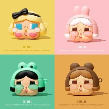 泡泡瑪特 Crybaby 適用於 AirPods 4 保護殼 Pro2 保護套 AirPods 1 2 3 全包耳機殼