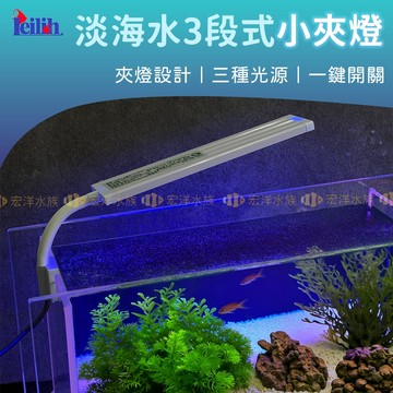 宏洋水族【Leilih M44 淡海水3段式小夾燈】水族夾燈 魚缸燈 小型夾燈 淡水燈 海水燈 水草燈 觀賞魚燈 LED