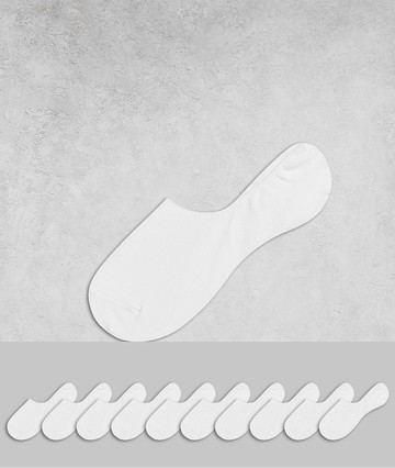 Jack & Jones 10 pack invisible socks in white