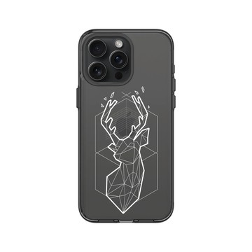 iPhone 15 Pro Max Clear 酷墨灰 - Animal Silhouette / 動物剪影 - 幾何-北歐系列/白鹿