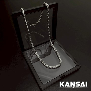 KANSAI 官方正品 鄧為同款粗麻花鏈 潮男生 可碰水 百搭 galcia美式 高級感 項鍊 送男友