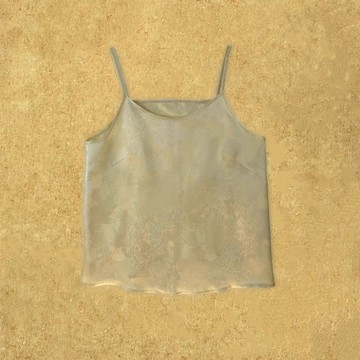 【月眠】 新中式復古/100%桑蠶絲/提花緞素縐緞吊帶