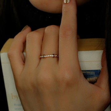 S925純銀鍍14K金戒指鋯石婚戒疊戴輕奢百搭禮物