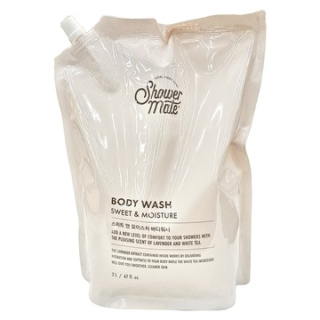 Shower mate香甜保濕沐浴乳補充包 白茶香  2kg  1包