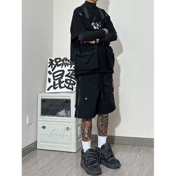 機能工裝短褲男款美式復古夏季運動大碼高街痞帥潮牌五分沖鋒褲子