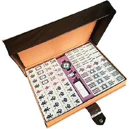 LINAZI Chinese Mahjong Game Set with Carrying Travel Case,Large