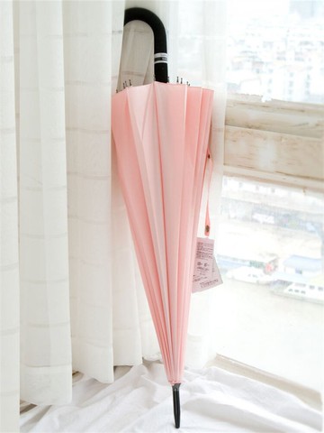 沛欣遇水開花晴雨傘浮水櫻花粉色24骨直桿傘馬卡龍日式復古長柄傘