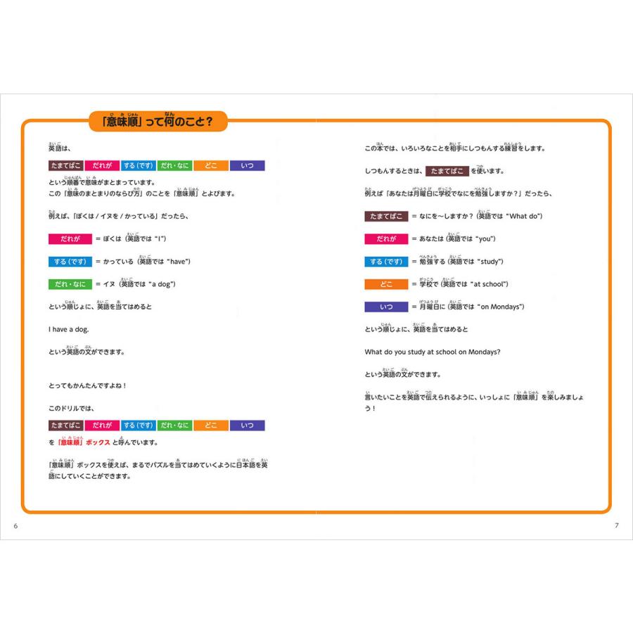 意味順 だからできる 小学生のための英文法ドリル3疑問詞マスター