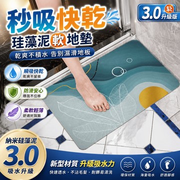 吸水地墊 珪藻土地墊 浴室地墊 廁所踏墊 矽藻土軟墊 衛浴腳踏墊 廚房地墊 門口踏墊 居家衛浴