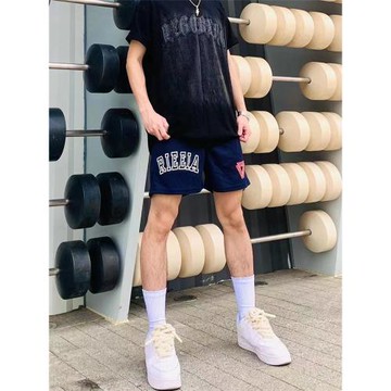 Rieeia美式復古籃球短褲潮牌速干不過膝透氣四分褲新款夏季男運動
