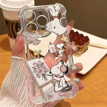 畫畫史努比iPhone17手機殼蘋果16防摔11/12軟15女13/14可愛