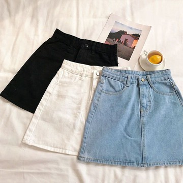 M-5XL 大尺碼牛仔包臀裙女夏季薄款小個子高腰寬松顯瘦闊腿辣妹a字半身裙潮ins