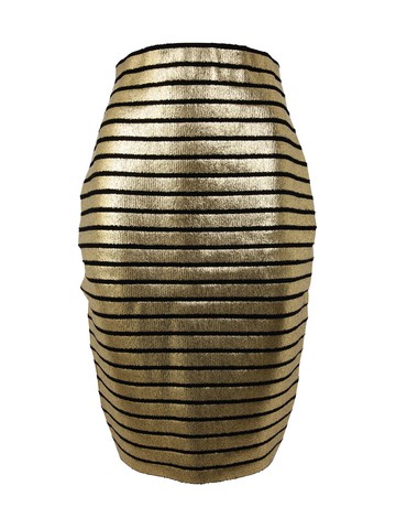 Balmain Striped Golden Skirt -