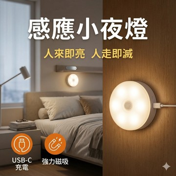 【現貨速發🔥】小夜燈 感應燈 強磁吸附感應燈 人體感應燈 感應小夜燈 USB充電 玄關燈 櫥櫃燈