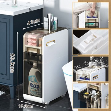 浴室馬桶夾縫收納櫃-二層