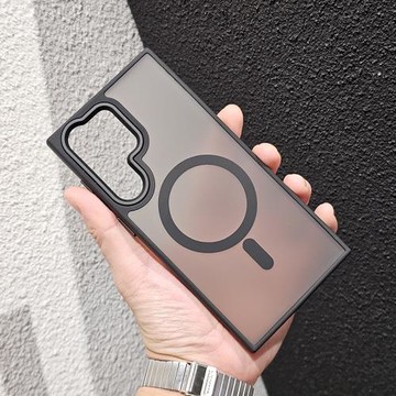 磁吸膚感磨砂三星S23ultra手機殼半透全包邊s23+超薄新款s22ultra簡約防摔plus撞色抗指紋s22+網紅男女爆款潮