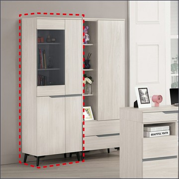 2尺玻門展示櫃 / 2尺(半開放)展示櫃 電視櫃 書櫃 【149B14752】Leader傢居館149-R16