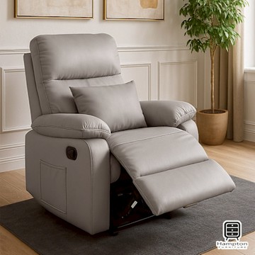 Hampton 漢汀堡 萊斯利手動躺椅-卡其灰(含腰枕)