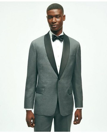 Brooks Brothers Men's Slim Fit Wool 1818 Hopsack Dinner Jacket | Grey | Size 36 Short