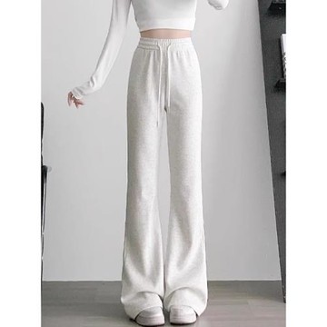 女童褲子2026新款秋冬兒童初中生洋氣加絨微喇休閑褲中大童喇叭褲