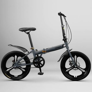 22寸單速折疊公路車（便攜代步車/一體輪/上班通勤車/腳踏車/雙碟剎單車）