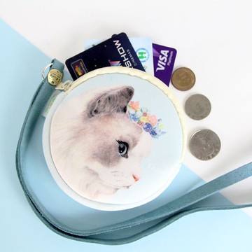 i money 白色  頸繩零錢包 手繪風 - H9.波斯貓 貓咪