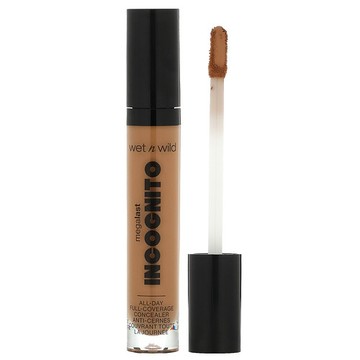 wet n wild, MegaLast，隱密，全天全覆蓋遮瑕膏，1114053 深棕褐色，1.12 盎司（31.75 克）