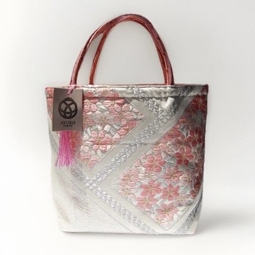 真絲和服袋帶托特包, 日本手工刺繡升級改造包