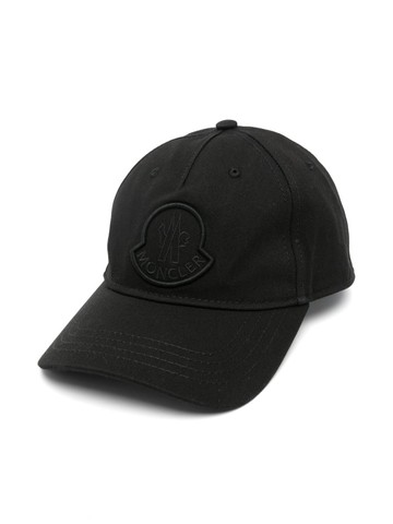 Moncler Enfant - logo-embroidered cotton cap - kids - Cotton/Cotton - S - Black
