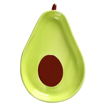 蕉蕉購物 INS牛油果陶瓷盤  1個  16.5 x 11 x 3.5cm  綠色
