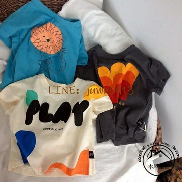 夏季兒童純棉短袖男童女童卡通動漫圓領舒適T恤時尚半袖上衣【木屋雜貨】