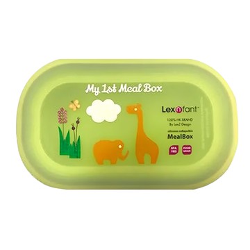 Lexngo兒童矽膠餐盒 580ml 可折疊  綠  1個