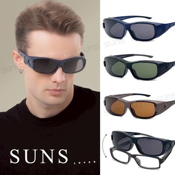 【SUNS】時尚方框偏光墨鏡 包覆式運動套鏡 防滑腳 防眩光 抗UV400 S0019