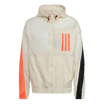 adidas M Wnd Mo Ther Casual Sports Hooded Jacket Creamy White