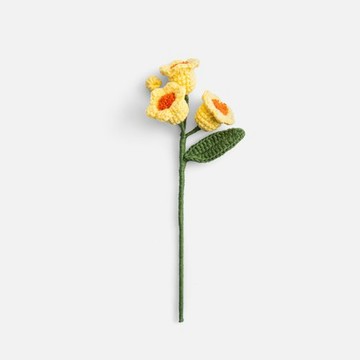 奧可利鉤針毛線小花插風鈴草22cm 黃
