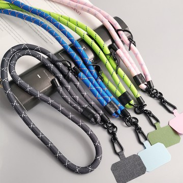 防摔防丟手機掛繩 尼龍編織可調節掛繩 360°掛繩墊片 金屬卡扣防脫落手機鏈 運動跑步通勤旅行通用 潮牌ins風男女通用
