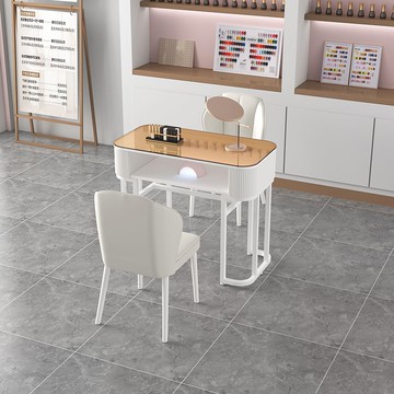 網紅美甲桌椅套裝白色簡約經濟型美甲店桌子日式輕奢單雙人美甲臺153-SFY 公司貨