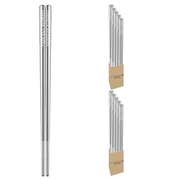 PLUS PERFECT 理想 晶品304不銹鋼筷  銀色  筷子  10雙