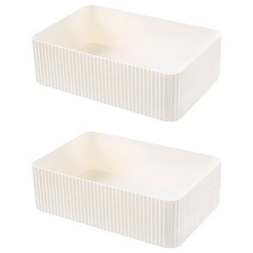 THE ZAKKA 多用途分層化妝品收納盒  20 x 13 x 6.5cm  白色  2個