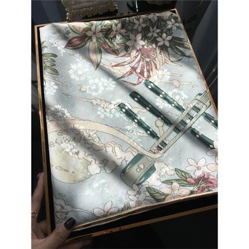 【春花秋月】100%桑蠶絲雙面花蘿真絲大方巾優雅氣質絲巾圍巾披肩