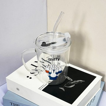 【Pinkoi x miffy】Faranci透明吸管刻度玻璃杯可愛杯子 聖誕禮物