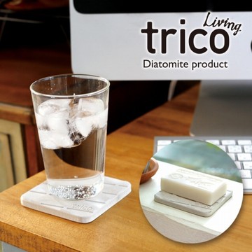 日本 trico 極簡速乾珪藻土杯墊 肥皂墊 速乾 除溼 吸水 除臭【南風百貨】