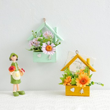 幼兒園環創田園墻飾花架裝飾木屋小房子掛件墻上陽臺花園臥室掛飾
