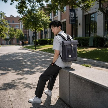 Solis德克薩斯系列12吋平板電腦後背包-牛仔黑