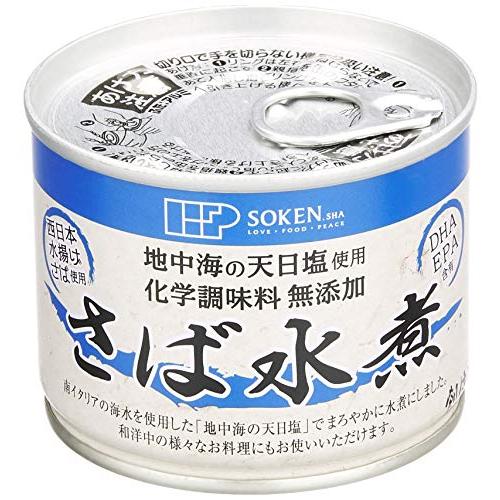 [創健社] 缶詰 さば水煮 190g(固形量140g)×4  国内水揚げの鯖を使用