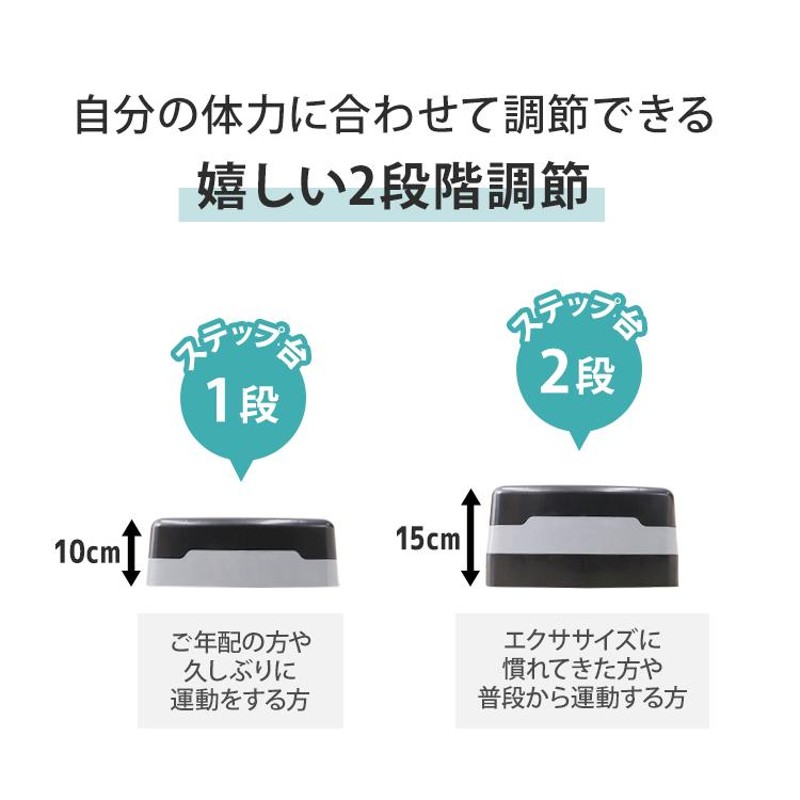 ステップ台 2段 高さ調節 100～150mm ステッパー 踏み台昇降 エクササイズ フィットネス 有酸素運動 ダイエット トレーニング ブラウン